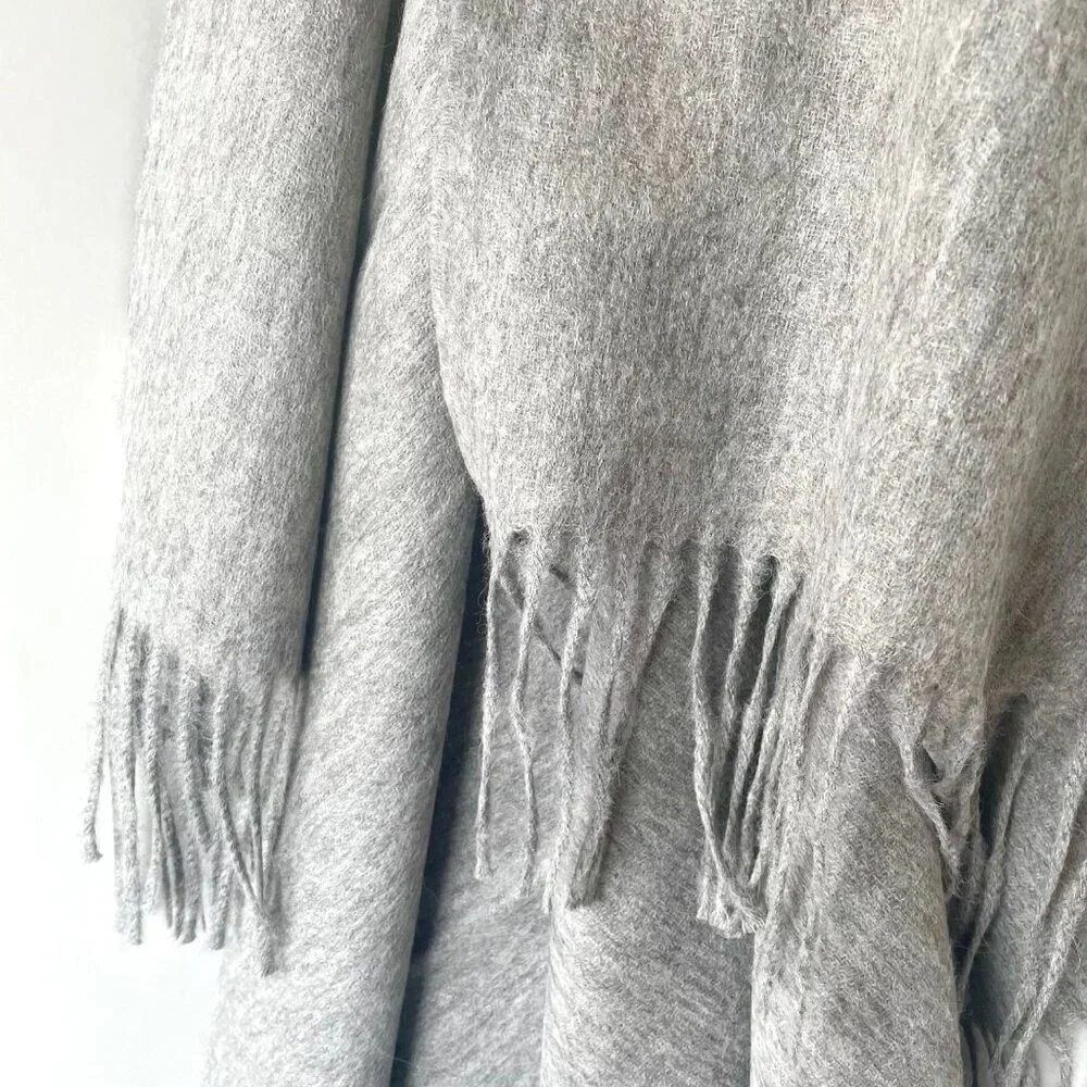 ARTZNL 100% Baby Alpaca Throw Blanket Heather Gray Large 71x51 Soft Lightweight